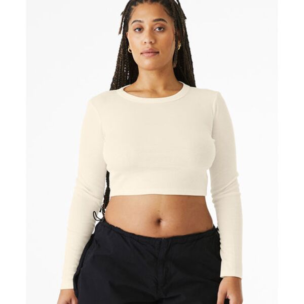 Ladies' Micro Ribbed Long Sleeve Baby T-Shirt Thumbnail